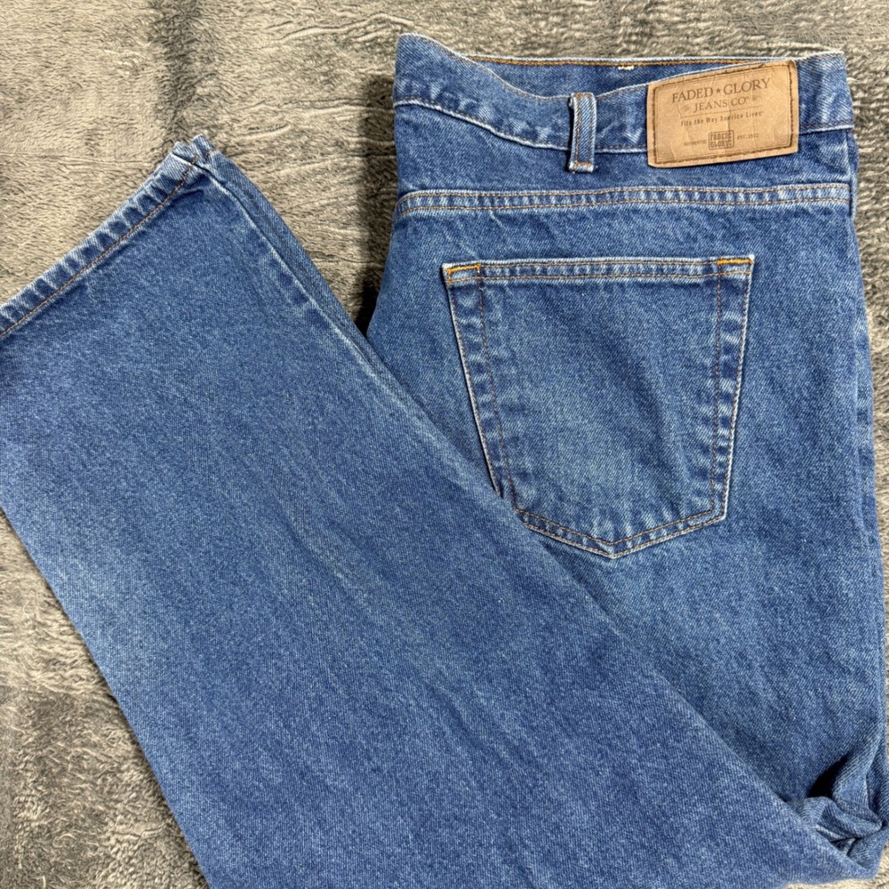 Faded‎ Glory Original Fit Jeans Mens 42x30 Blue Denim 100% Cotton 106305